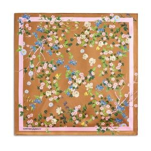 Cynthia Rowley Golden Floral Silk Scarf